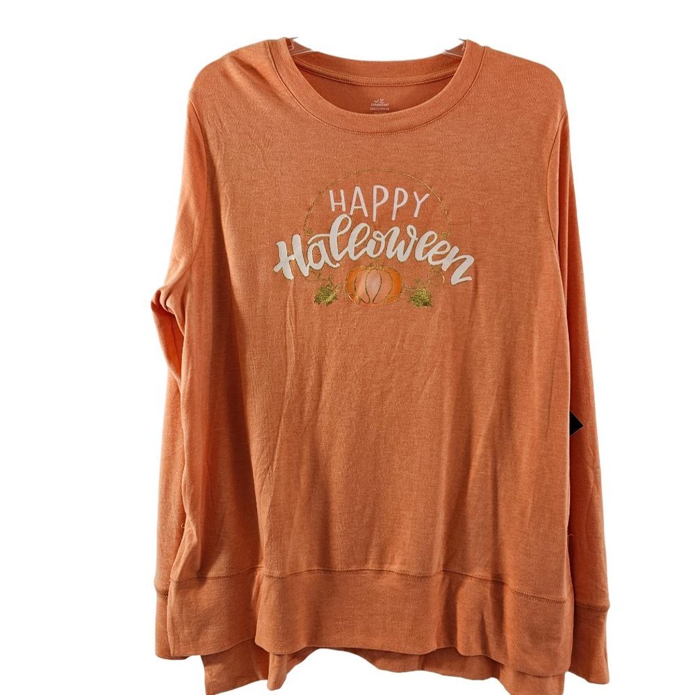 HAPPY Halloween Pumpkin Graphic Long Sleeve T-Shirt – Various Sizes - Picture 5 of 16